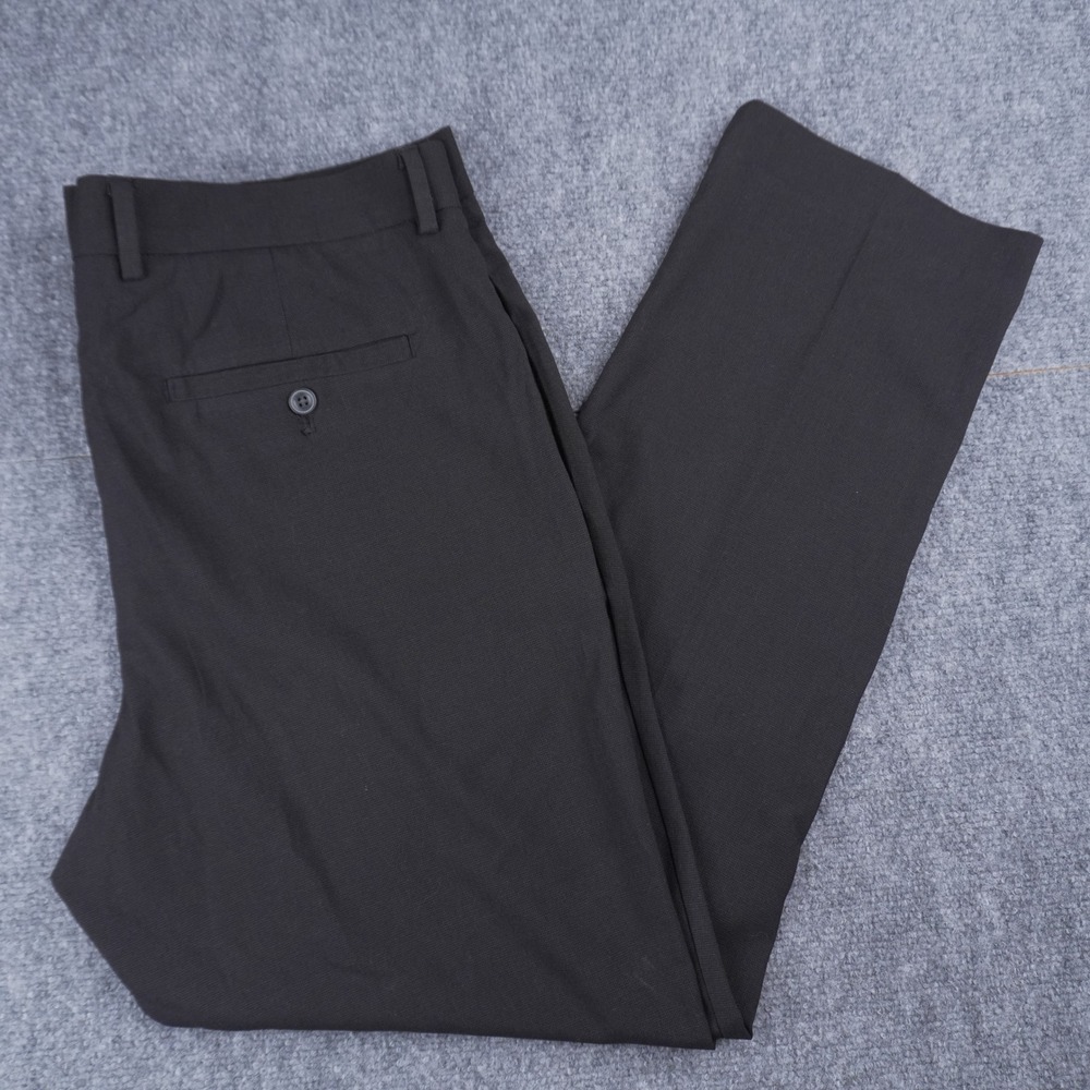 Perry Ellis Portfolio Dress Pants Mens 36x30 Black Slim Fit Stretch Trousers
